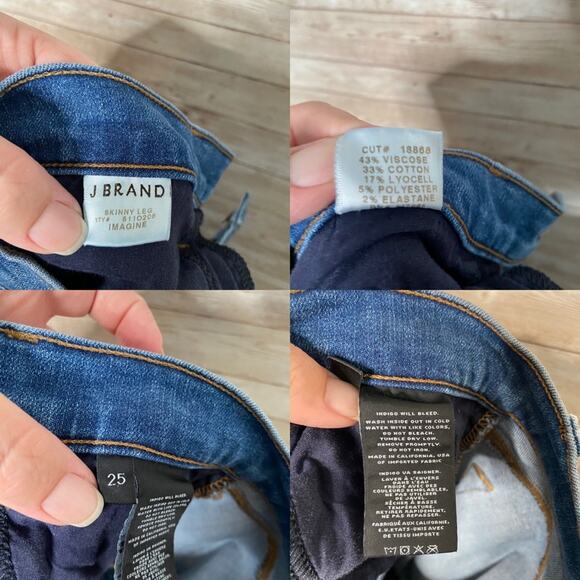 J Brand Skinny Leg Jeans Blue Imagine Mid Rise Classic Work Casual Size 25 - Picture 9 of 11